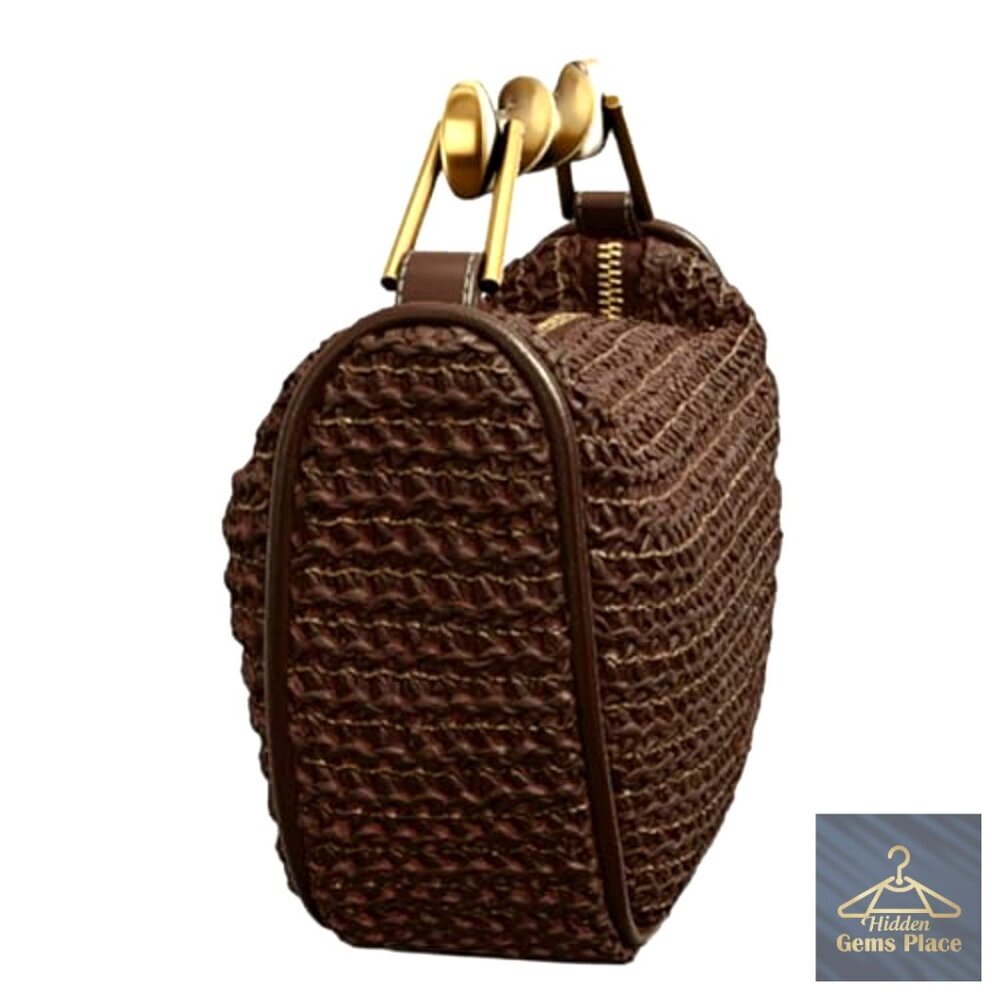 Mini Straw Crossbody Bag with 2 Straps Summer Satchel Purse Woven - Picture 5 of 7